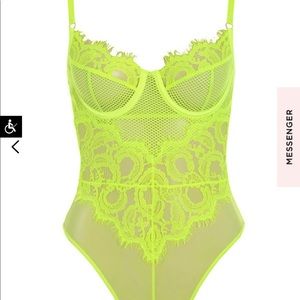 House of CB Neon Lace bodysuit NEVER WORN PANTY LINER STILL IN CRUTCH*